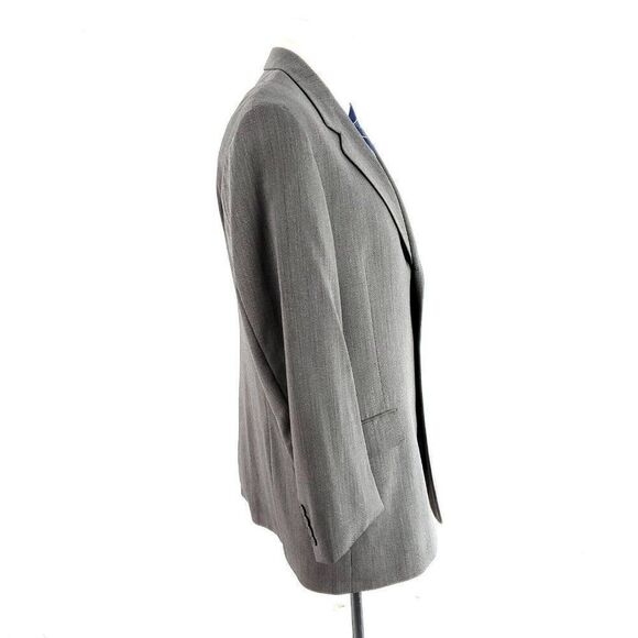 Hart Schaffner Marx Comfort Wool 3 Button Blazer 40R Gray Herringbone Sport Coat - Picture 6 of 10